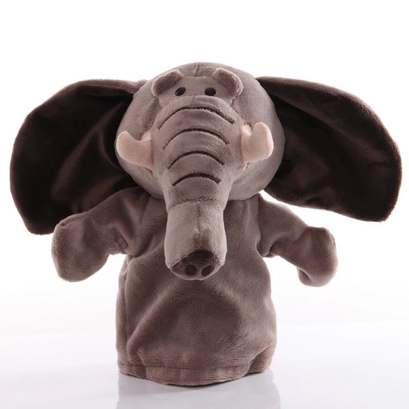 

25cm Animal Hand Puppet Elephant Plush Toys Baby Educational Hand Puppets Cartoon Pretend Telling Story Doll for Children Kids