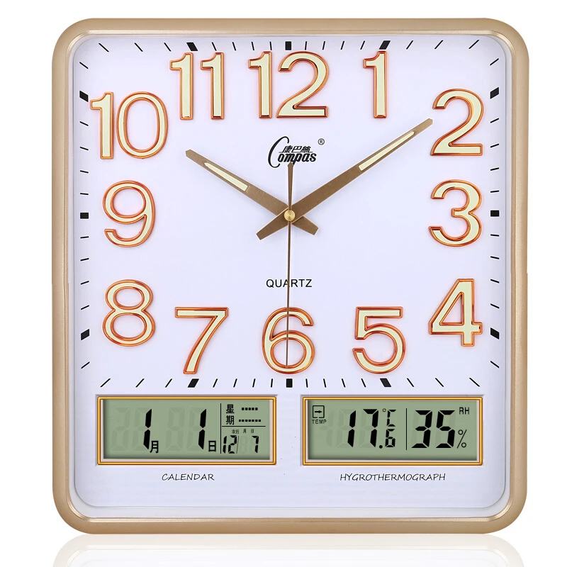 Luminous Mute Wall Clock Modern Calendars Living Room Bedroom Clock
