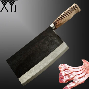 

Handmade Forged Butcher Knife Professional High Carbon Steel Chinese Knife Meat Cleaver Kitchen Knives