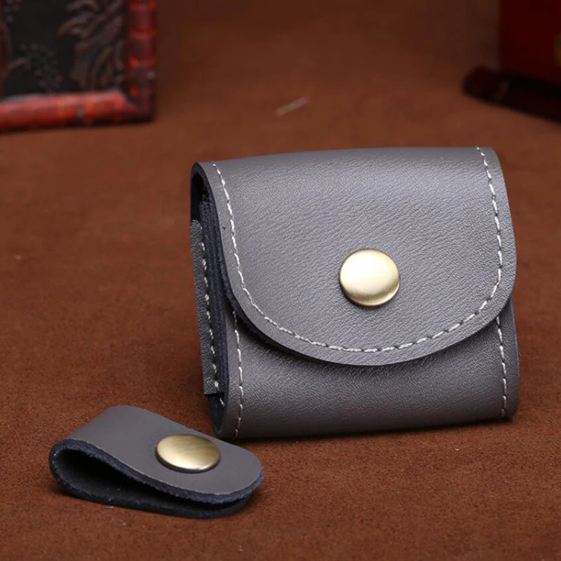 gray LKEEP мини модный кошелек для монет, Винтажный Мужской Женский кошелек из натуральной кожи, многофункциональный женский маленький мешок для монет, карман для ключей, кошельки - Цвет: gray