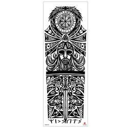 6 Designs Waterproof Temporary Tattoo Stickers Full Arm Large Skull Old School Tatoo Stickers Flash Fake Tattoos for Men Women