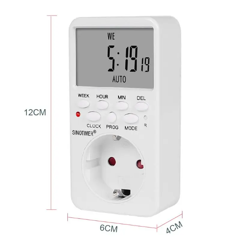 Цифровой таймер разъем AC230V реле времени программируемый EU/US/UK/ISR/BR/IT штекер