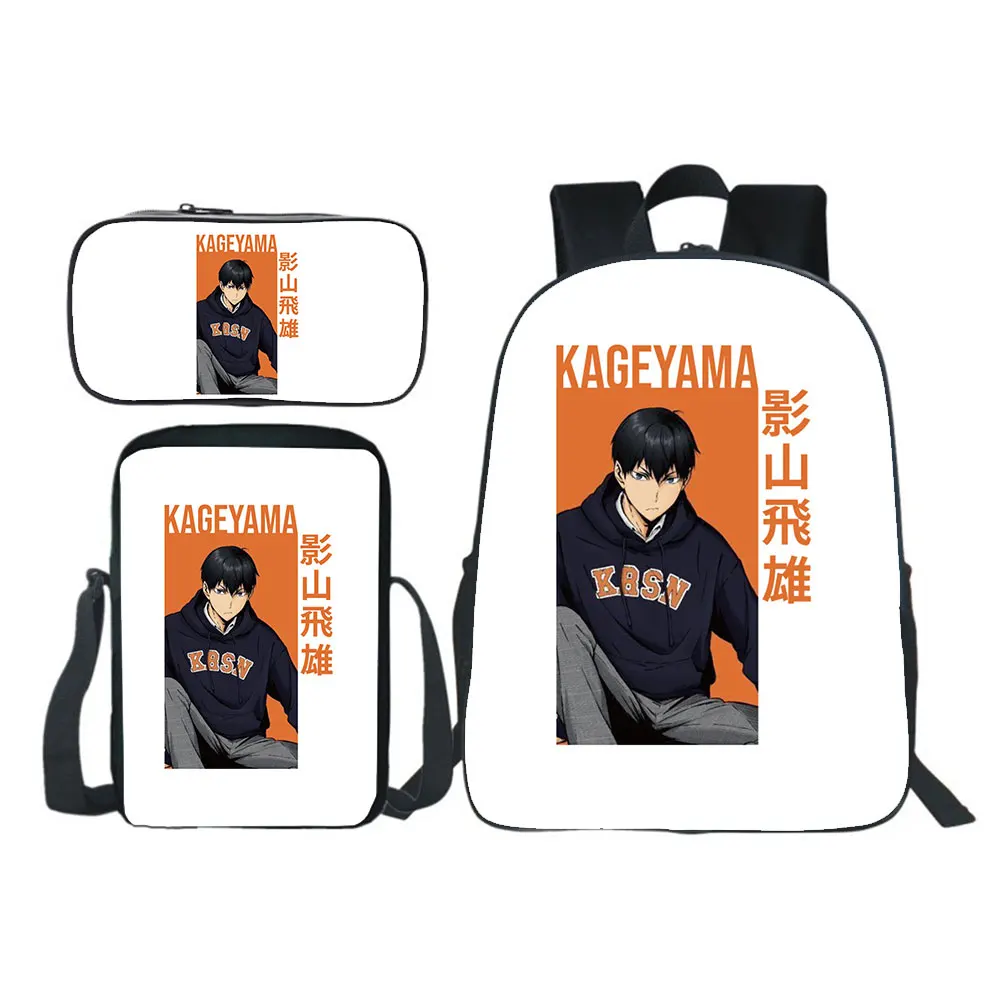 Hot  Anime Haikyuu Backpack 3pcs Set Boy Girl School Bag Teens Bookbag Kids Rucksack Gift(backpack+shouder Bag+pen Bag)