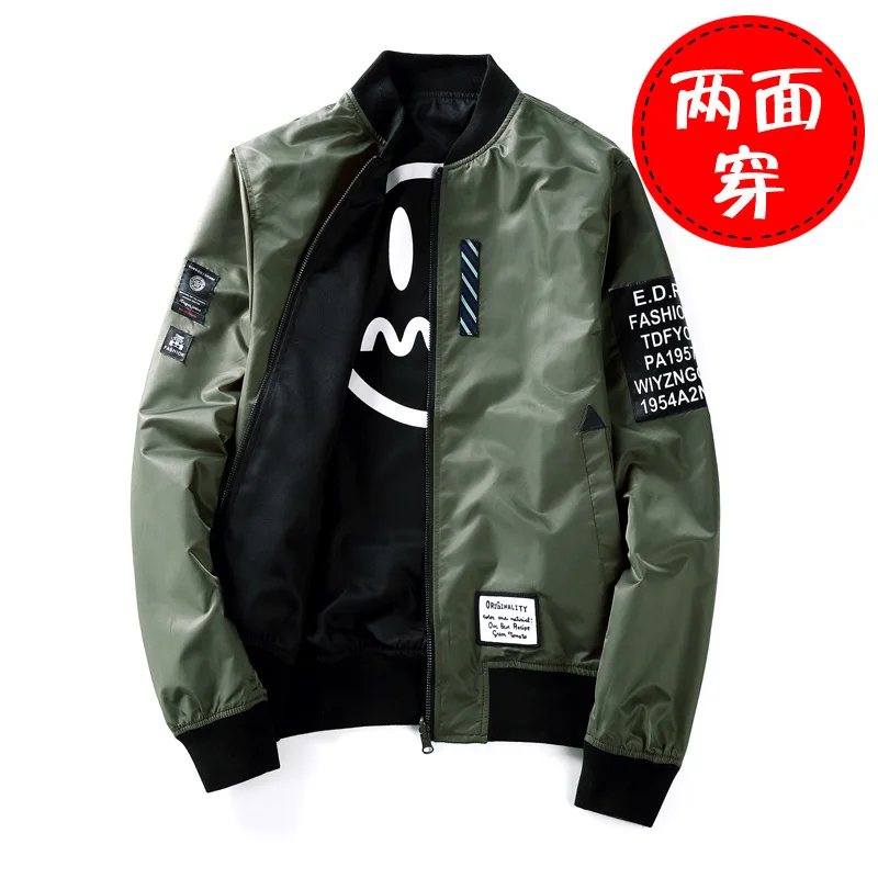 

Spring Japanese-style Reversible Pilots Air Force Jacket Men Plus-sized Baseball Uniform Teenager Coat Fashion Men'S Wear