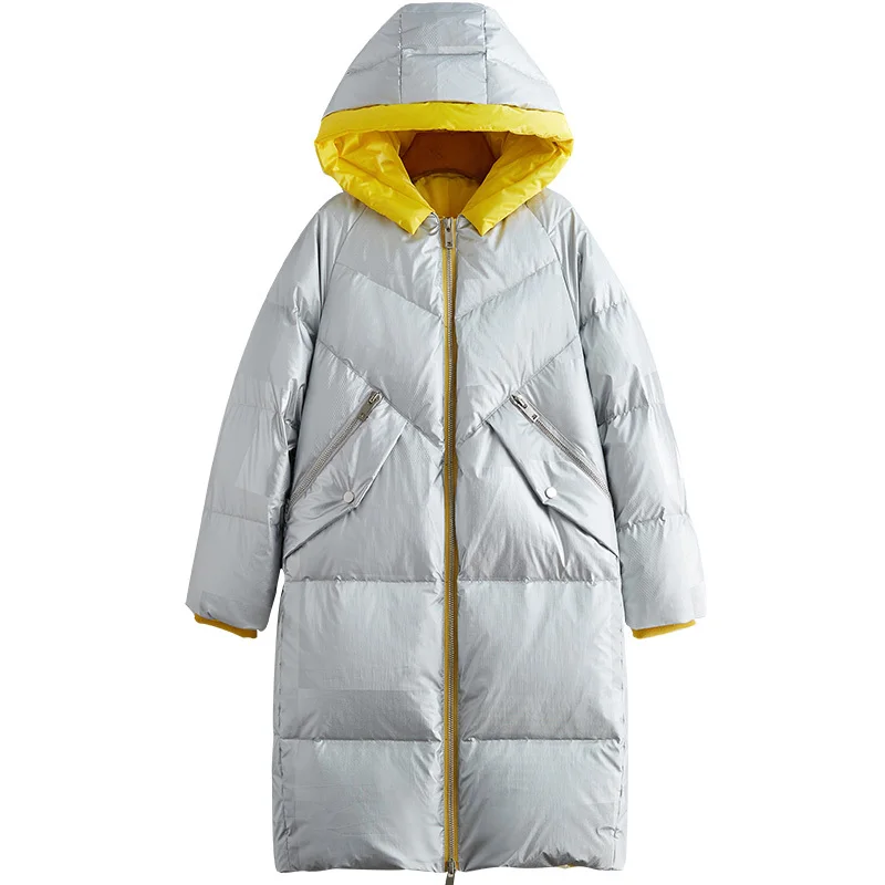 

New Suit-dress Down Jackets Bai Yarong Self-cultivation Overknee Winter Loose Coat