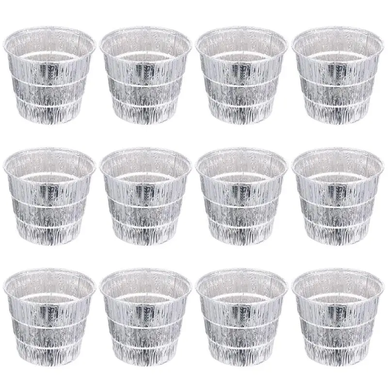 12pcs Liner Replacement Pellet Grills Foil Tray Grease Bucket Liner BBQ Barbecue Oven Barrel Tin Foil Paper Oil Barrel Lining