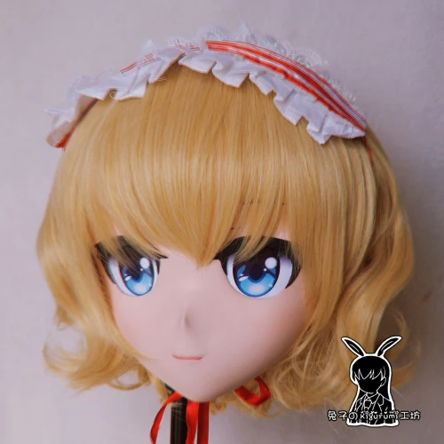 Кролик 55) Полная Голова кроссдресс Девушка BJD кукольная маска TouHou проект COS мультфильм аниме Реалистичная силиконовая Алиса Косплей Маска кигур