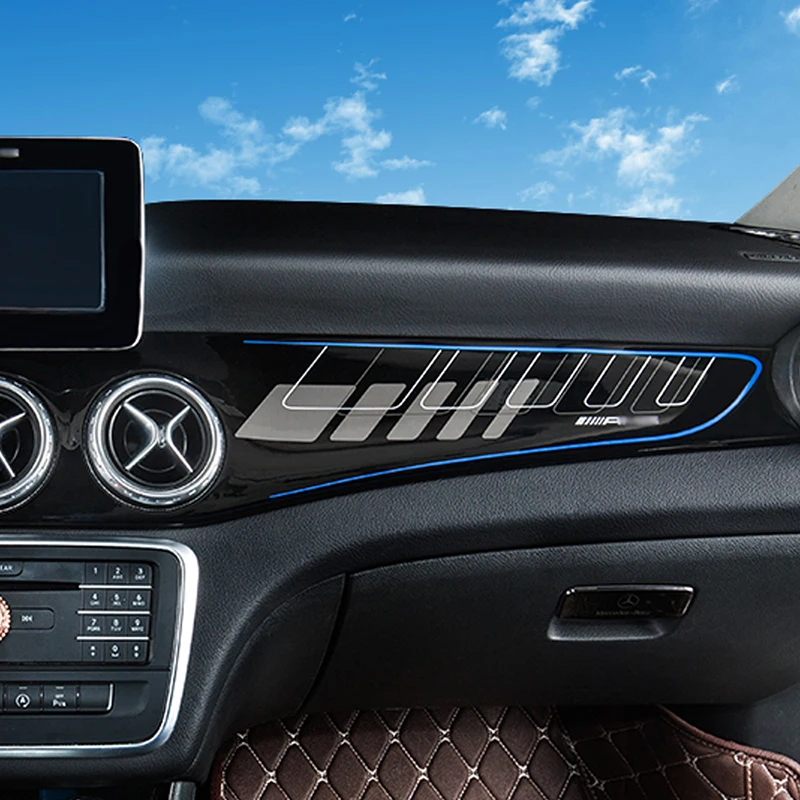 CarManGo для Mercedes Benz A Class GLA CLA циркониевый W176 Авто углеродное волокно приборной панели Панель рамки накладка Стикеры хром аксессуар