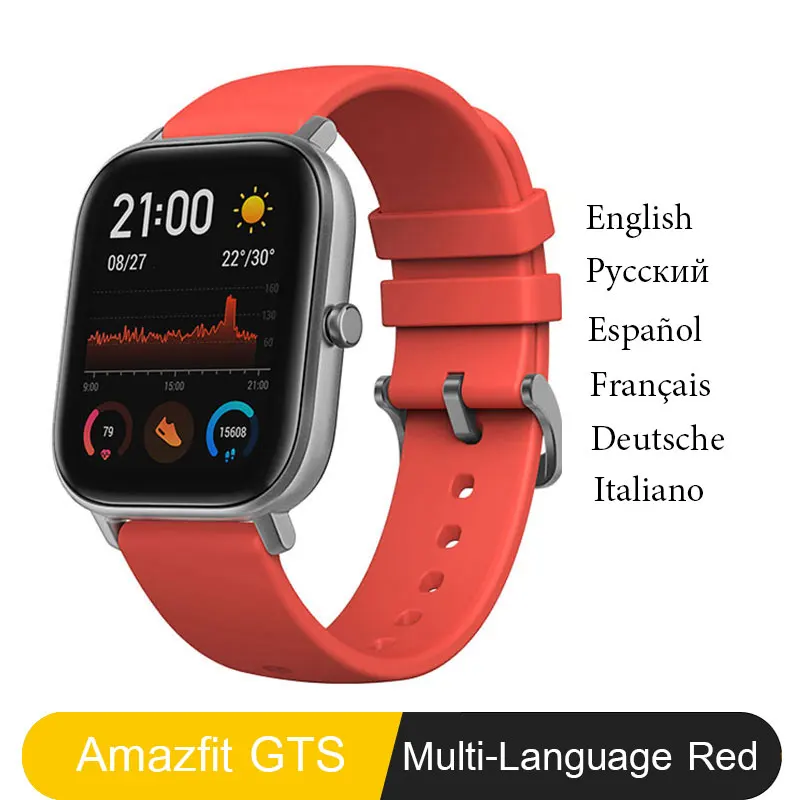 Глобальная версия Amazfit GTS Смарт-часы Xiaomi Huami gps Профессиональные Водонепроницаемые Смарт-часы 12 спортивных режимов сердечного ритма Android iOS - Цвет: Candy Red