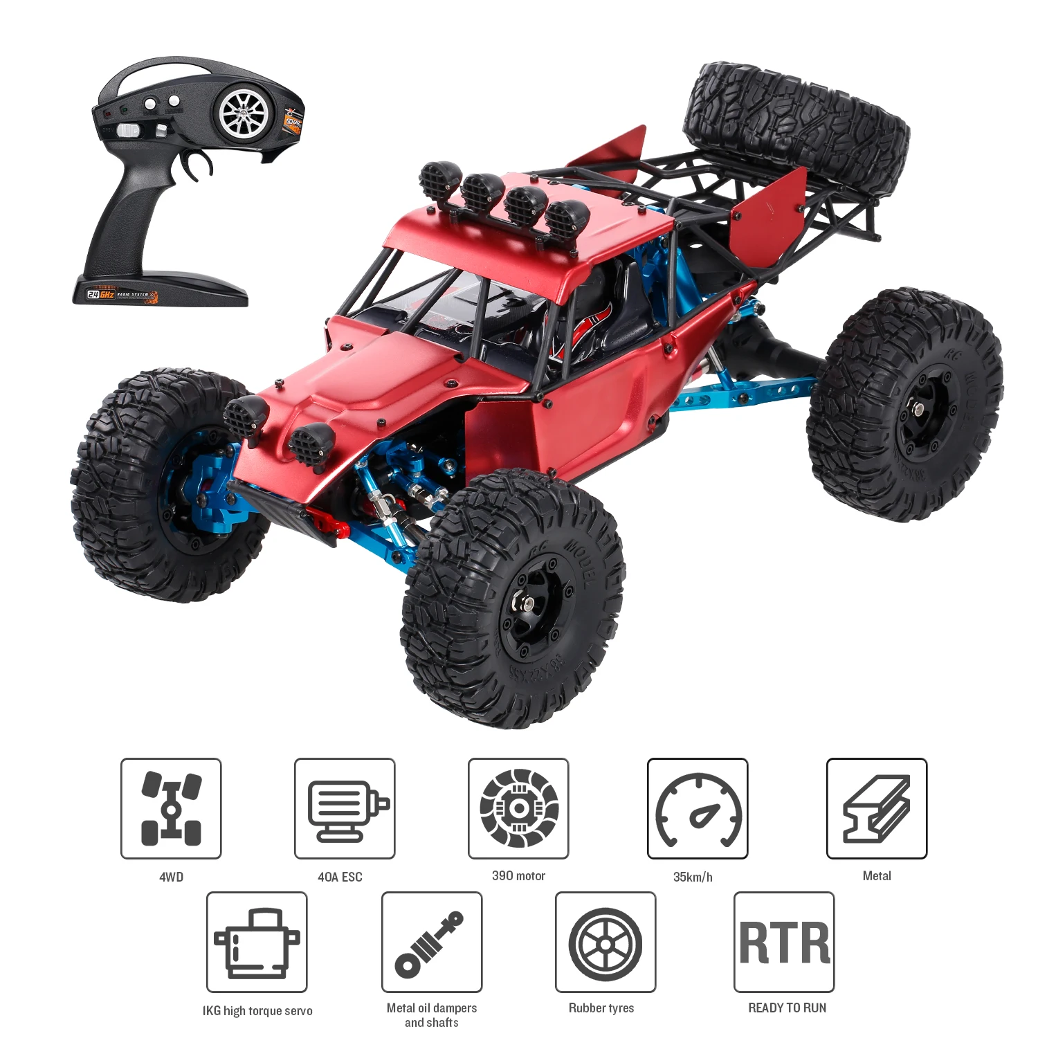 Металлическая Радиоуправляемая машина M100-B 35 км/ч 1/12 2 4 ГГц 4WD высокоскоростная