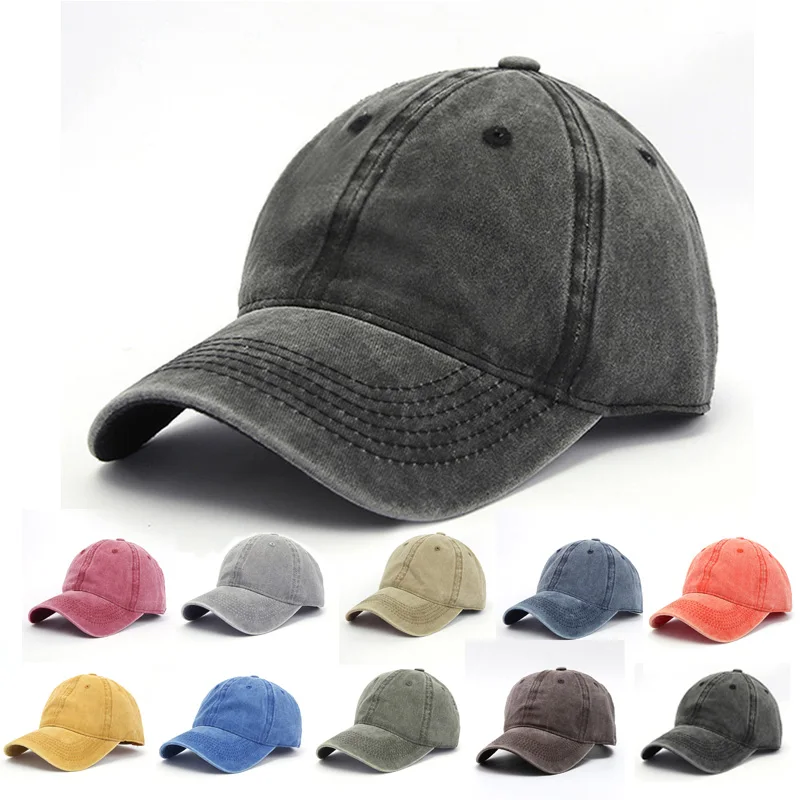 Berretto da baseball Cappello snapback Berretto autunno primavera Cowboy di colore puro Cappelli per lavaggio ad acqua Cappello Berretto aderente Hip Hop per uomo Donna_voghion.com