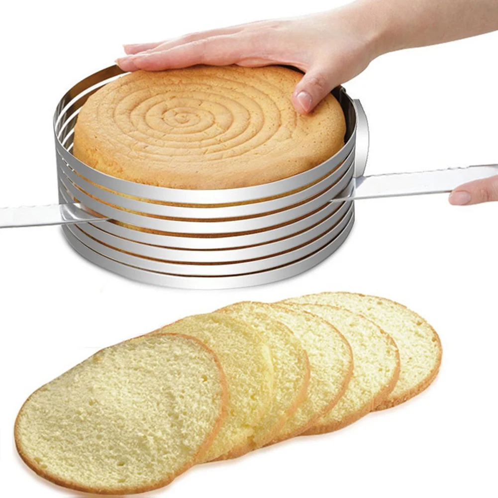 Инструмент для выпечки Регулируемая нарезка хлеба круглое кольцо DIY формочка из нержавеющей стали торт резак слой кухня