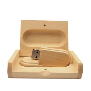 

New Maple Wooden + Box LOGO Print Usb Flash Drive Usb pendrive 2.0 4GB 8G 16GB 32GB 64GB Photography Gift memory stick pen drive