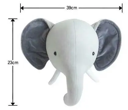 Kids Room Decoration 3D Animal Heads Elephant Deer Unicorn Head Wall Hanging Decor For Children Room Nursery Room Decoration - Цвет: Gray Elephant