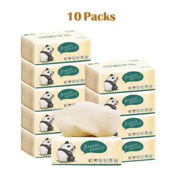 

10 Bag Soft Paper Extraction Household Napkins Wood Pulp Paper Tissues Durable Toilet Paper cleansing wipes drop shipping