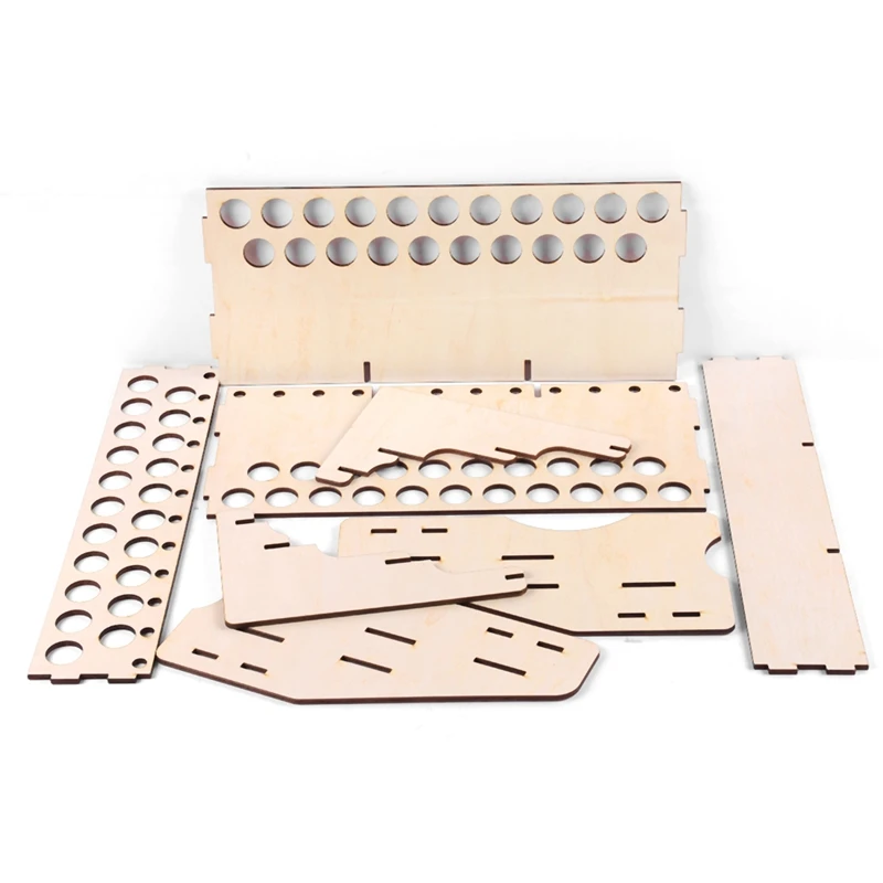 BMBY-63 Hole Wooden Pigment Bottles Storage Organizer Color Paints Stand Rack Holder Drawing Storage Tool(Aperture 26Mm/10Mm