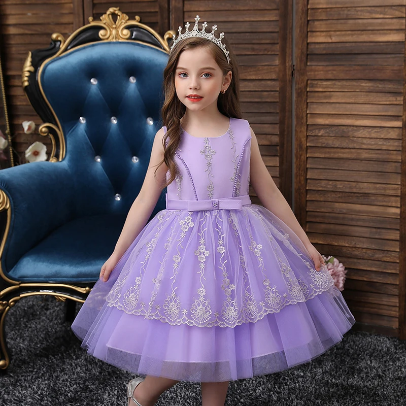 Dresses For Girls Flower Lace Tulle Dress Wedding Little Girl Ceremony Party Birthday Children Autumn Clothing New 2021 | Детская одежда