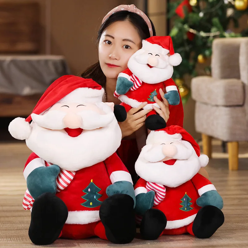 

45-100cm Santa Claus Doll Extra Large Soft Stuffed Plush Toy Ragdoll Children Christmas Activity Gift For Girls Bedroom Decor