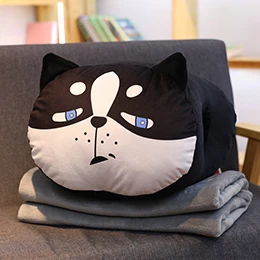 Мягкими Животные руки Подушка Кошка Собака Хаски Косплей Shiba «Лисья Секретная служба»(Inu очаровательны чучела Мультфильм Plushie 2-в-1 подушка для сна подушка подарок для ребенка - Цвет: 2-in-1 Husky