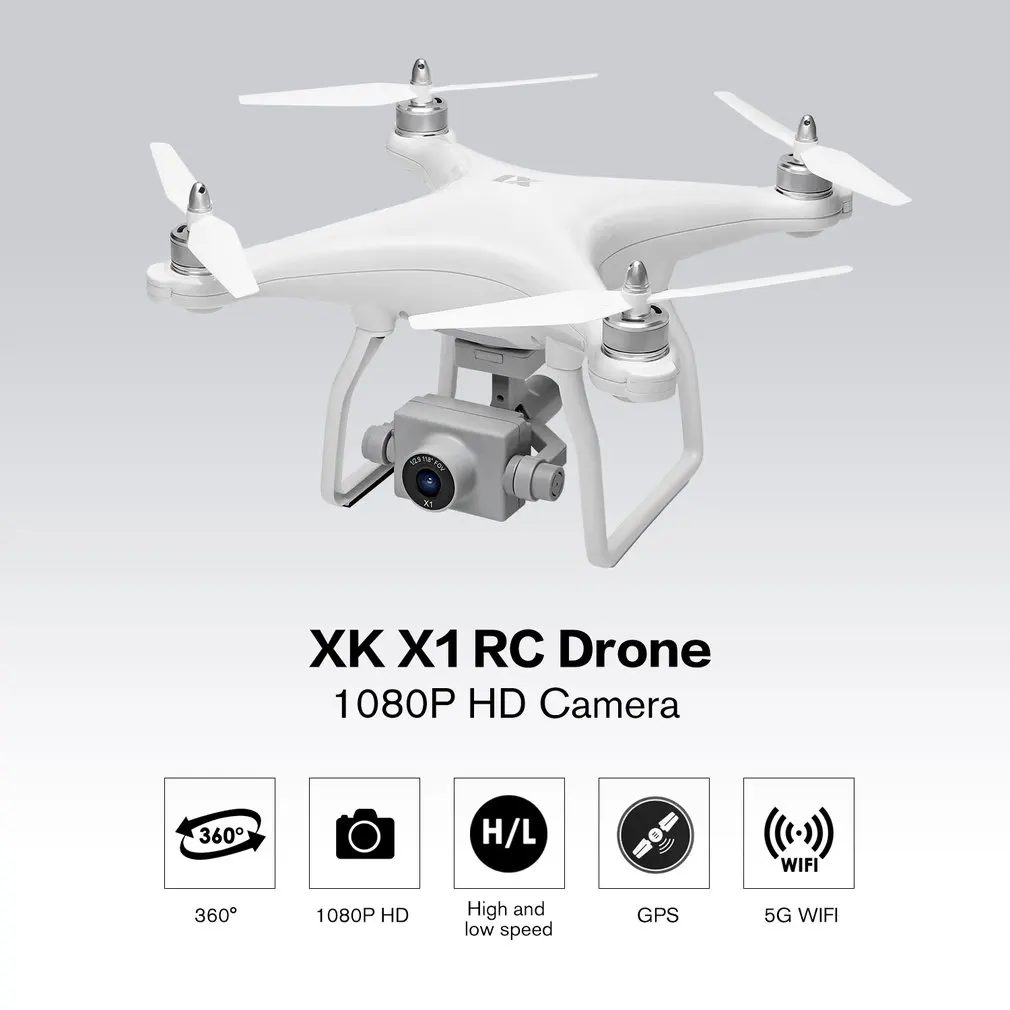 

XK X1 RC Dron Toys 5G WIFI 1080P HD Camera Remote Control Aircraft Headless Mode Airplane Drones with 2200mAh Lipo-Battery New