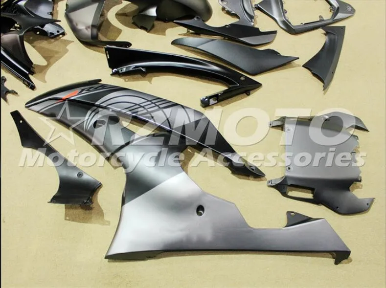 4 подарки набор впрыскивателей Мотоцикл Обтекатели Fit для YAMAHA YZF-R6-600 2008- 08-16 обтекатель КУЗОВ Комплект серого и черного цветов