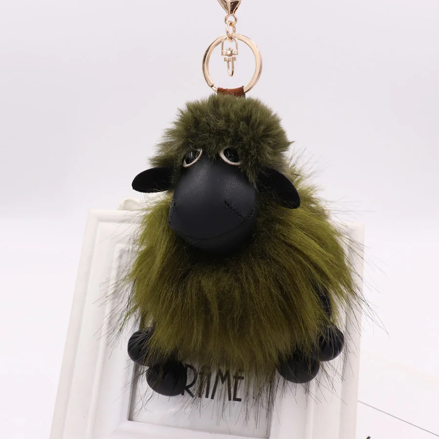 New Style Dolly Doll Pendant Car Key Ring Imitated Furs Lamb Plush Doll Pendant Gift Wholesale