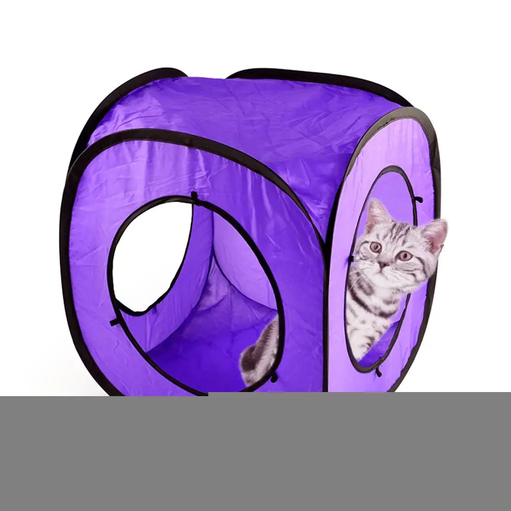 Дизайн игрушки для кошек набор складной туннель 4 отверстия игровые трубки шары перо в форме мыши для домашнего питомца, котенка, кошки интерактивные материалы
