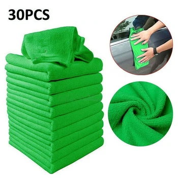 

Soft Towels Duster Home Green 30*30cm Anti-static Dust Removal 30pcs Micro Fiber Auto Cleaning