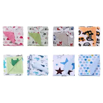 

Lamb-Like Velvet Newborn Swaddle Wrap Double-ply Thickened Fabric Soft Warm Baby Blanket Outdoor Stroller Accessories