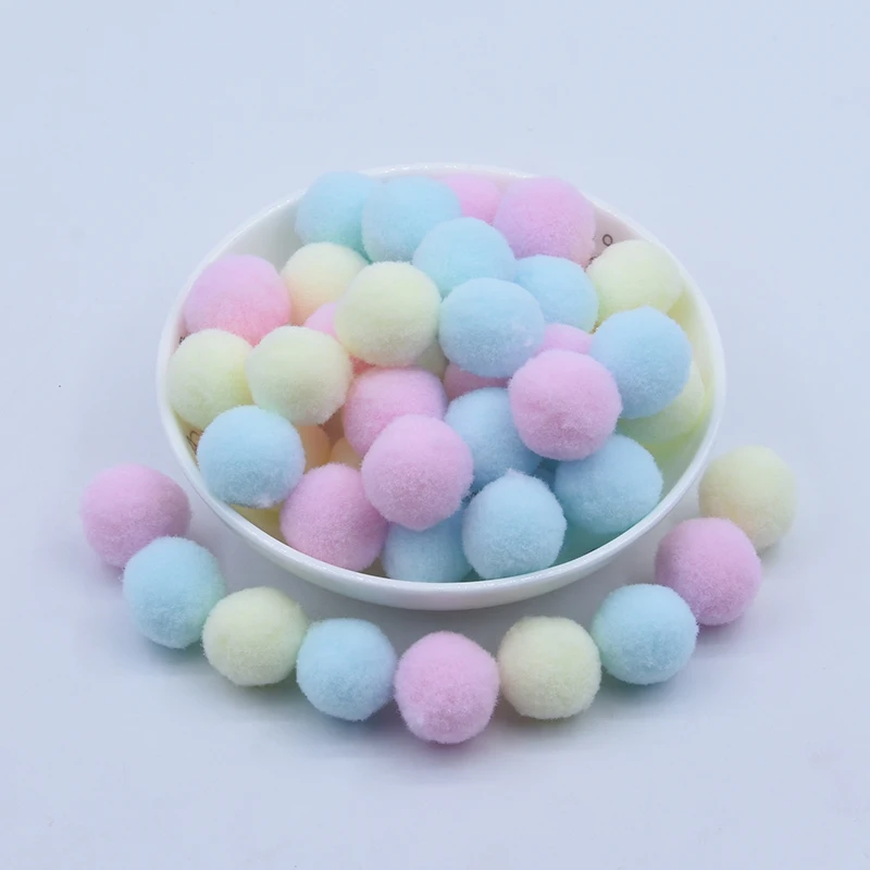 20mm 101325 80pcs Светильник, желтый, розовый, голубой помпон, меховые шарики, сделай сам, мягкие помпоны, помпоны для рукоделия, Свадебный декор, клей на ткани, аксессуары, 8 мм до 30 мм - Цвет: 20mm 101325 80pcs