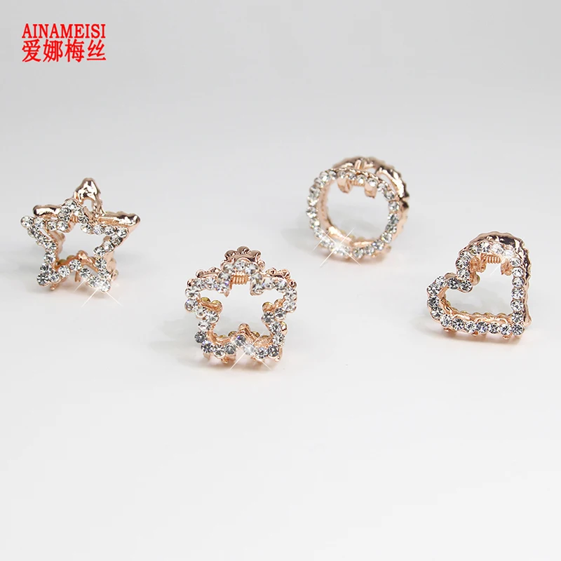 Girls Small Hair Claws Crab Rhinestone Hairpins Hair Jewelry hair accessory jewelry accessories For Women