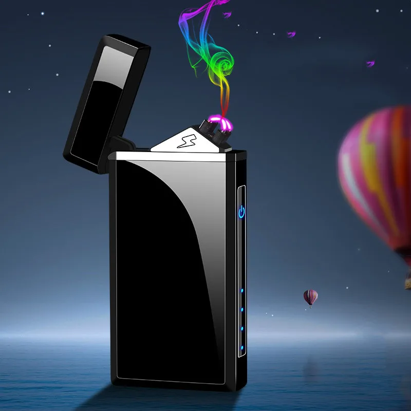 Новинка 2020 электрическая зажигалка для сигарет с зарядкой от USB двойной