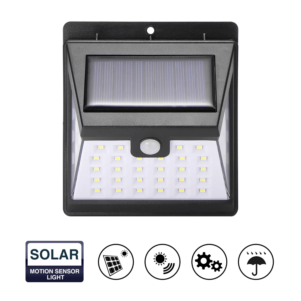 

LED Solar Wall Lamp Motion Human Body Sensor Outdoor Modern Wall Light Waterproof Energy Saving Street Yard Path Garden Security
