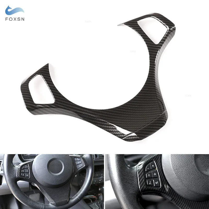 

For BMW X3 E83 2006 2007 2008 2009 ABS Carbon Texture Car Styling Steering Wheel Panel Frame Trim Cover Sticker Accessories
