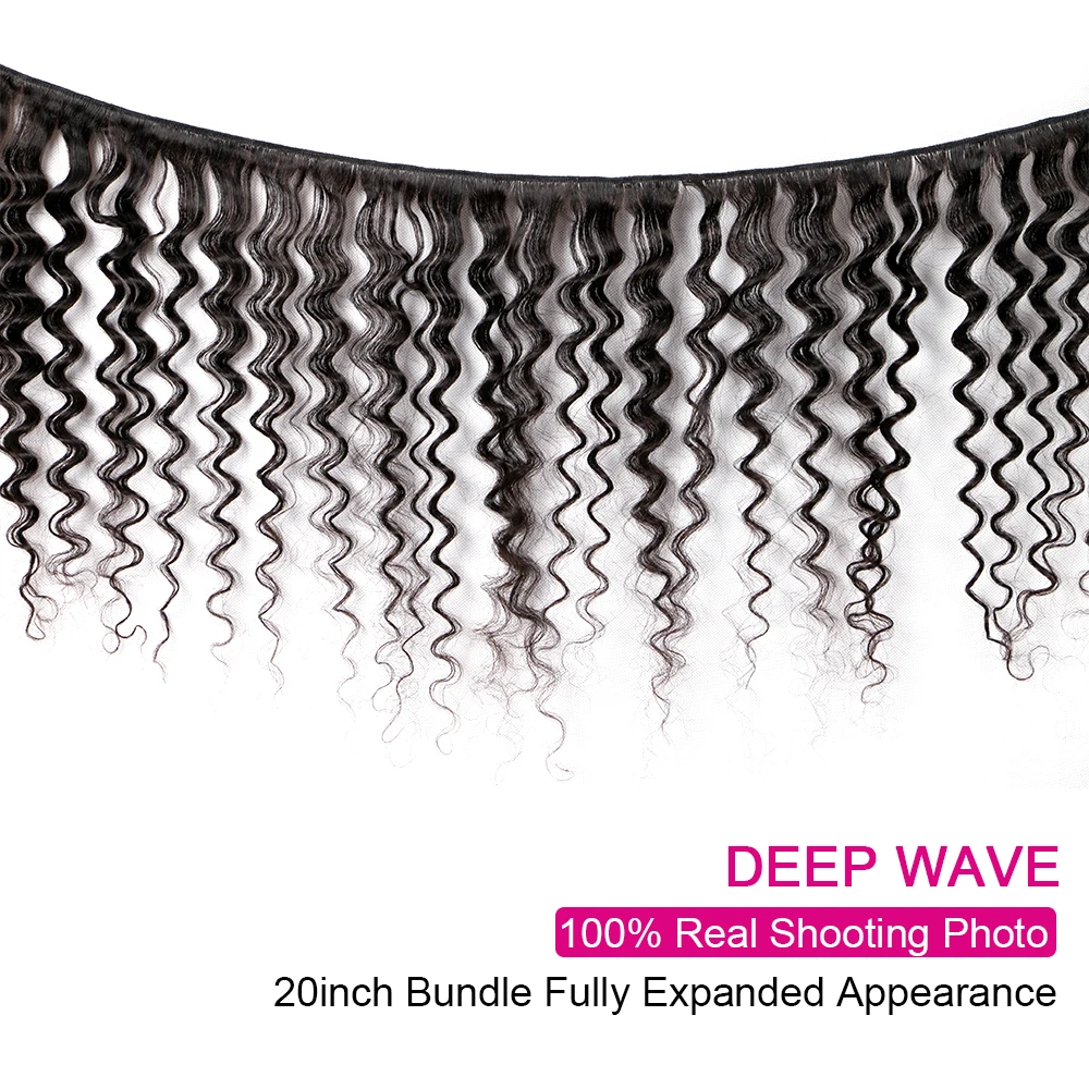 Amanda Deep Wave Brazilian Virgin Hair Bundles 10-30" Virgin Huamn Hair Weave Bundles Natural Color Can Bleached To #613