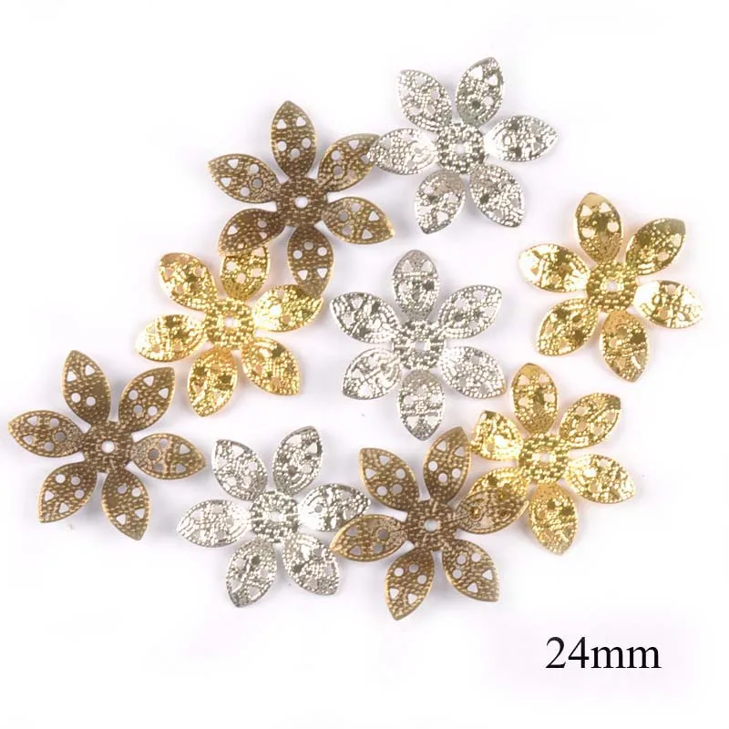 7 mix Gold/silver/Bronze 10 Style Flowers Wraps Filigree Connectors For Scrapbooking Embellishments Metal Crafts Decor 20pcs YK0762 - Цвет: 7 mix