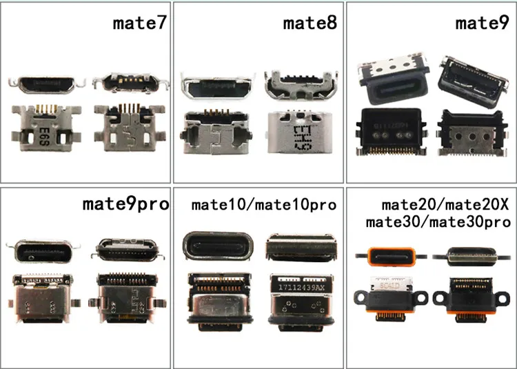 Оригинальный новый разъем для разъема Micro USB Для Huawei Mate 7 8 9 10 20 30 Pro 20X запасные