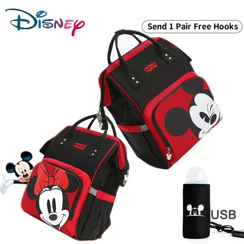Водонепроницаемая сумка для подгузников Disney с USB Микки Маусом ухода за ребенком