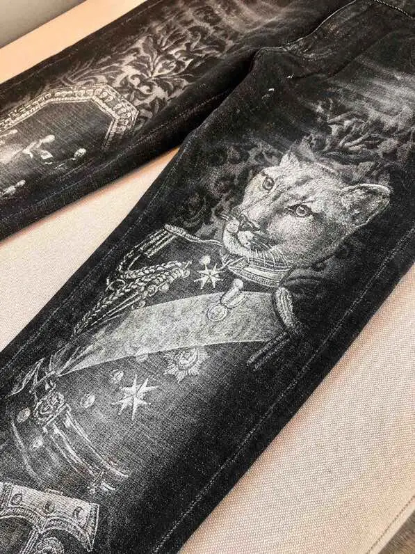 AH1269, модные мужские джинсы,, Подиумные, Роскошные, известный бренд, Европейский дизайн, вечерние, Стильная мужская одежда