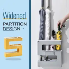 Creative Umbrella Storage Rack  Household Free Punch Wall Mounted Digital Four-Slot Umbrella Drain Storage Organizer