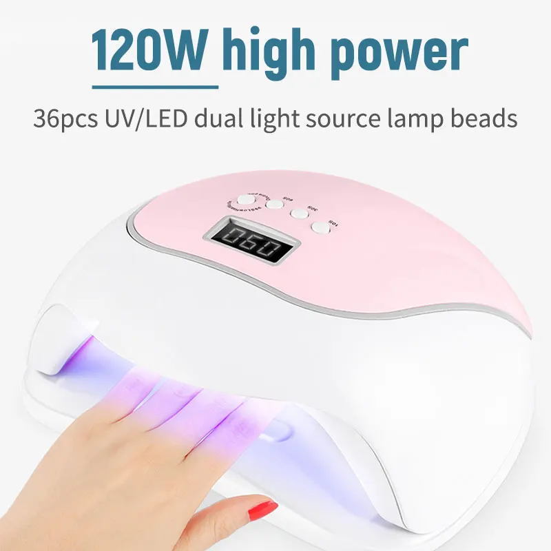 

168W Powerful Gel Nail Dryer for Fast Curing Lamp LCD Display with Timer Setting 42 LED UV Gel Drying Manicure Lamps for Nails