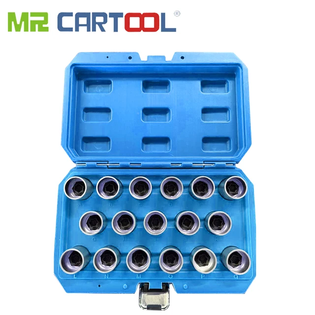 Kit De Tuerca De Bloqueo De Rueda ABSOPRO Con Protector De Enchufe 17 Mm - Compatible Con BMW, Para Quitar Tornillos Antirrobo