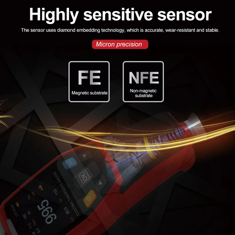 UNI-T UT343D Car Paint Coating Thickness Gauge Digital Meter Film Tester NFE Measurement Electroplate Metal Ferrous Materials paint coating meter paint thickness gauge thickness gauge