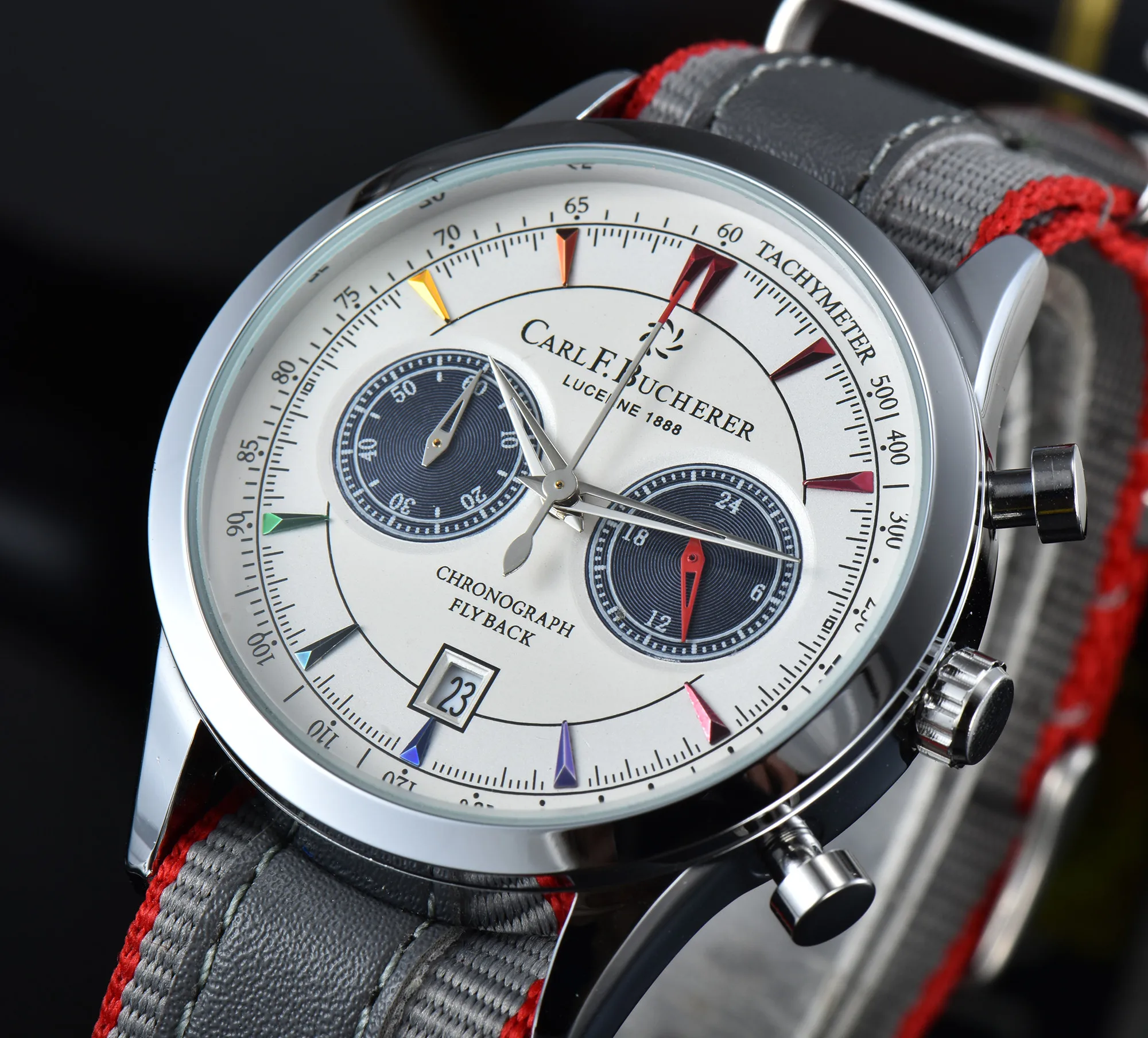 Carl F.Bucherer серия Limited Maliron Flyback хронограф Серебряный Циферблат верхний тканевый