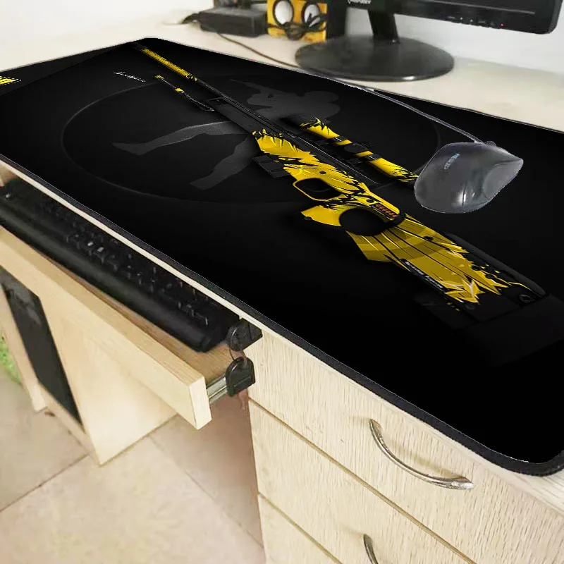  Large Size Gaming Keyboard Gun Washed Locking Edge Mouse Pad Mat for CS GO Gamer XL XXL Computer Mo