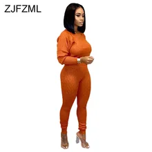 Sweater Knitted Two Piece Set Tracksuit For Women O Neck Long Sleeve Slim Fit Top And Fitness Pencil Pants Autumn Winter Outfit