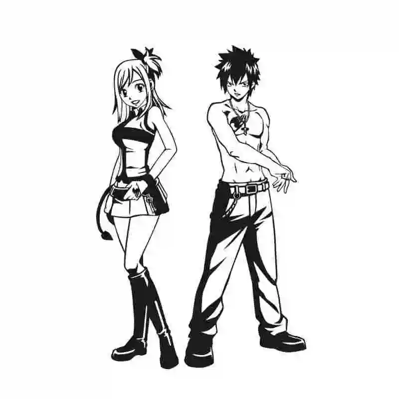 Pegatina FAIRY TAIL Gray Sticker Anime Cartoon Car Decal Sticker Vinyl Wall Stickers Decor Home Decoration