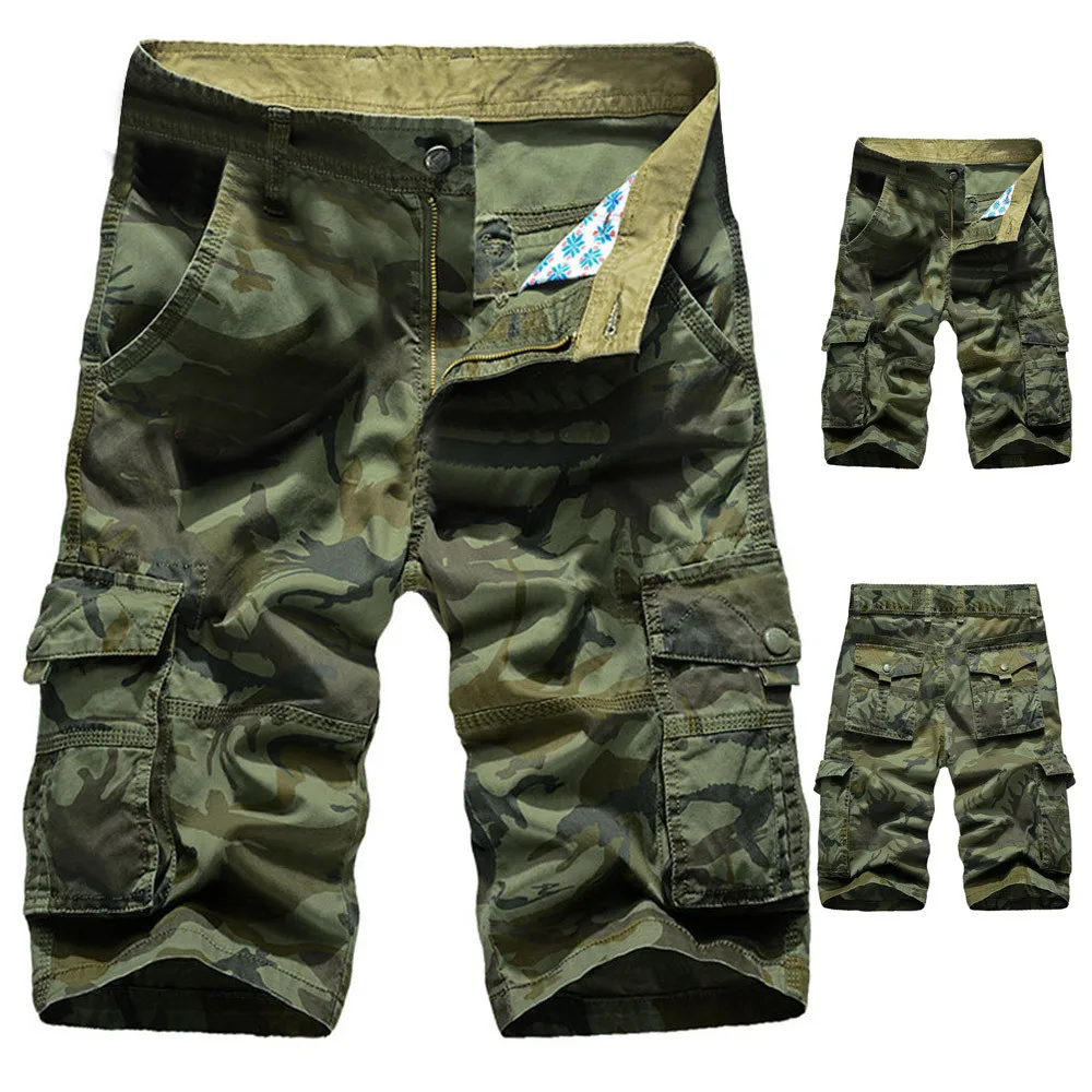Deals Camouflage Camo Cargo Shorts Men 2020 Mens Casual Shorts Male Loose Work Shorts Man Military Pocket  Short Plus Size 29-44 dr30