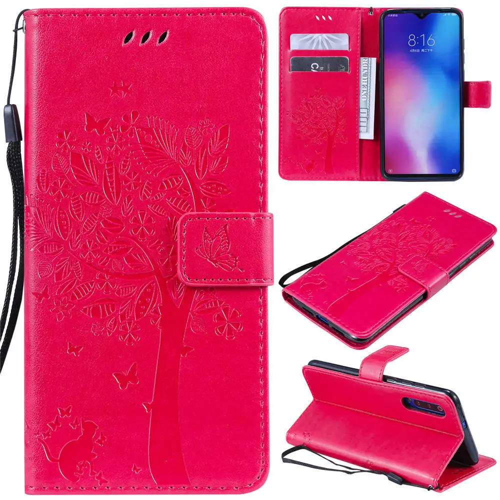 Rose-Tree Кожаный бумажник-книжка чехол для Red mi GO Xiaomi mi Play Poco F1 Card Solt чехол для телефона для Red mi 6 Pro Note 6 7 Pro 3 4X mi 5X8 9 - Цвет: Rose-Tree