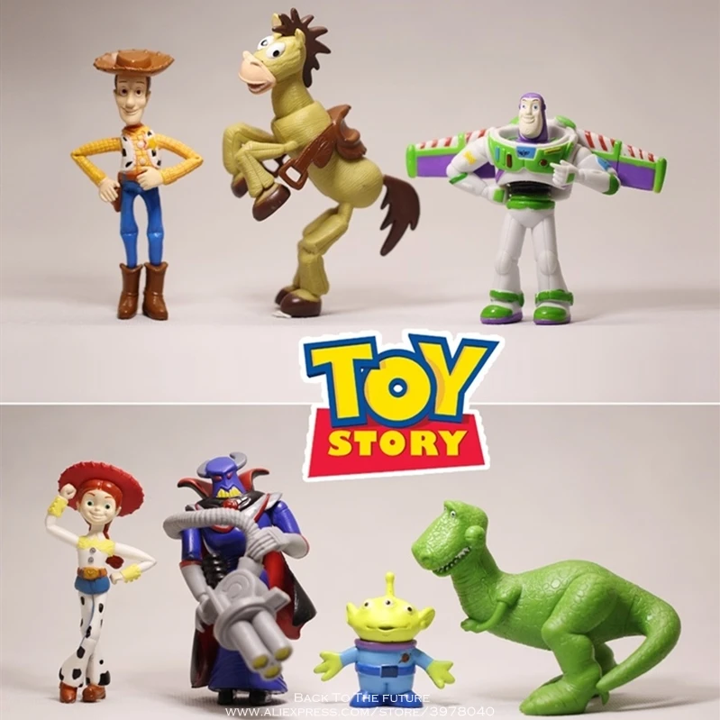7pcs(4-9cm) Disney мультфильма «История игрушек», 4 древесные с рисунком Базза Лайтера одежда для улицы на каблуке 3-5 см, 17 шт./компл. версии фигурки мини куклы для детей игрушечной модели для детей подарок - Цвет: 7pcs(4-9cm)